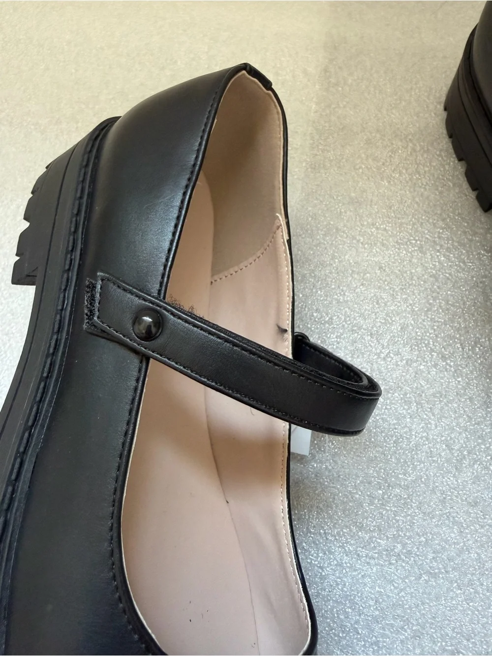 Girls Platform Mary Jane Shoes - Black Size 5 Youth